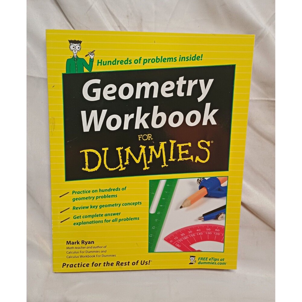 Geometry Workbook For Dummies Wiley Mark Ryan 2010 Workbook Study Guide 312p